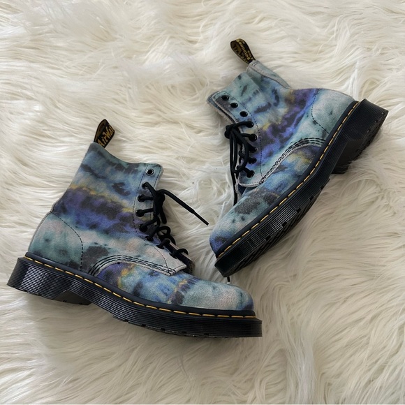 NEW DR MARTENS RARE 1460 Pascal Tie Dye Leather Boots - Picture 3 of 10